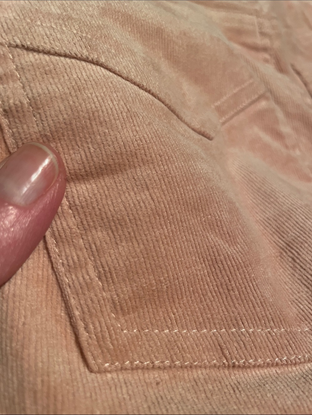 NWOT Forever 21 bell bottom pull on thin whale cords in pale peach color - Picture 10 of 10
